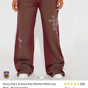 Fashion Nova Brown Wide Leg Pants